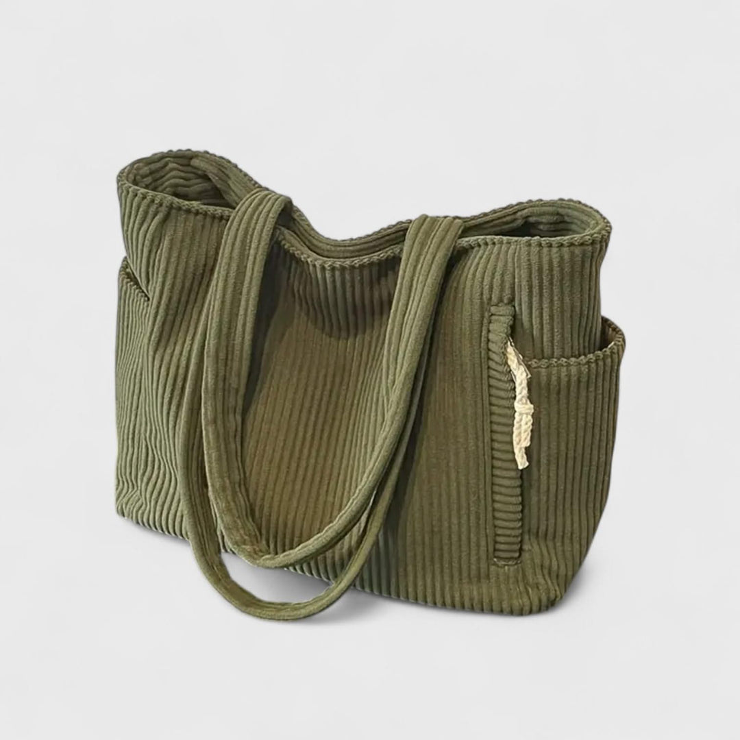 Corduroy Rope-Detail Tote