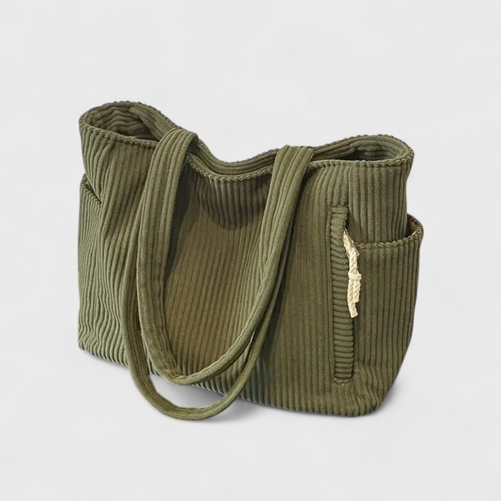 Corduroy Rope-Detail Tote