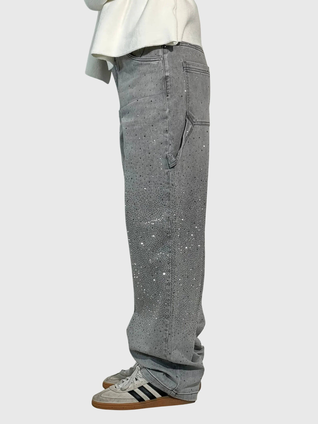 Kimberly — Embellished Wide-Leg Jeans