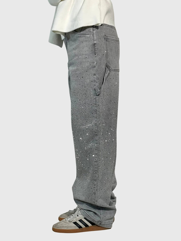 Kimberly — Embellished Wide-Leg Jeans