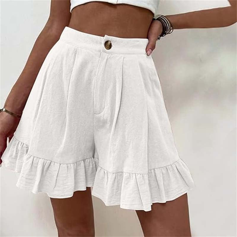 Pippa — High-Waist Ruffle Hem Shorts
