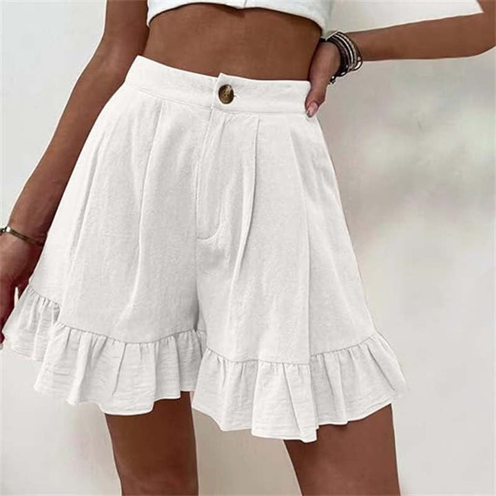 Pippa — High-Waist Ruffle Hem Shorts