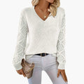 Berenice — Women's Crochet-Sleeve Relaxed Sweater