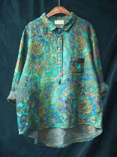 Marigold Rose — Button-Up Floral Blouse