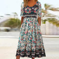 Marnie — Boho Square-Neck Midi Dress