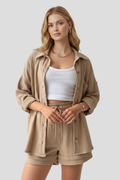 Clemence — Oversized Blouse & Muslin Shorts Set