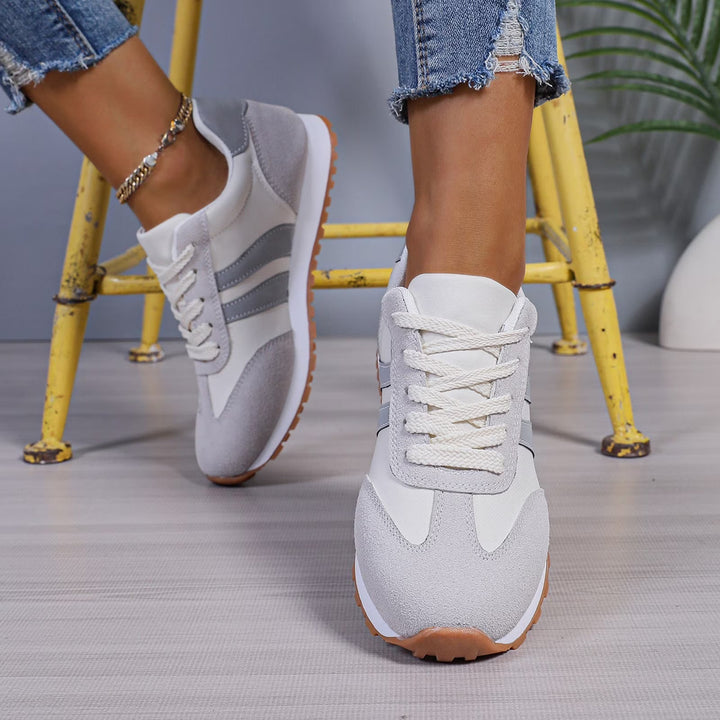Remi — Retro Panelled Lace-Up Trainers