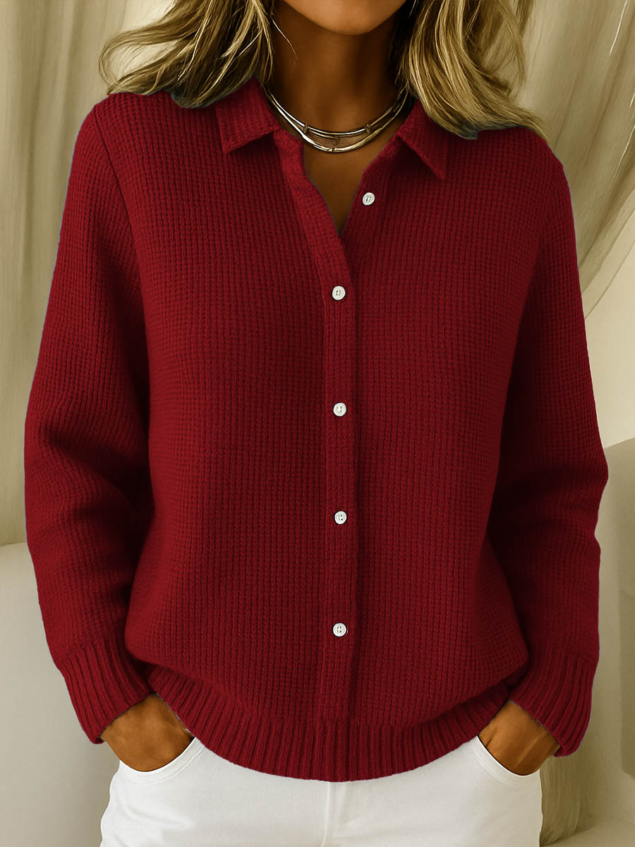 Birgit — Collared Button-Front Sweater