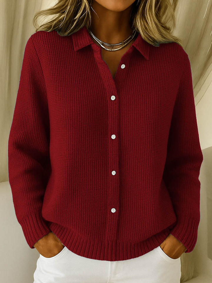 Birgit — Collared Button-Front Sweater