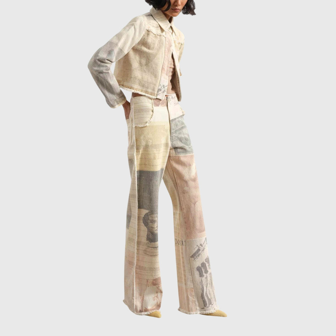 Alma — Wide-Leg Raw-Hem Jeans