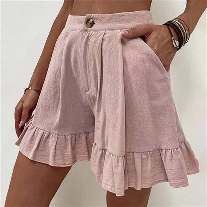 Pippa — High-Waist Ruffle Hem Shorts