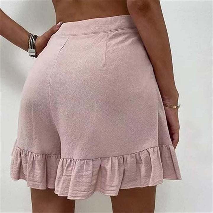 Pippa — High-Waist Ruffle Hem Shorts