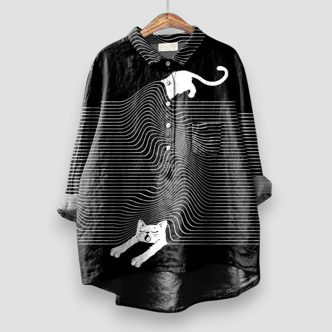 Henrietta Rose — Dog Print Button Blouse