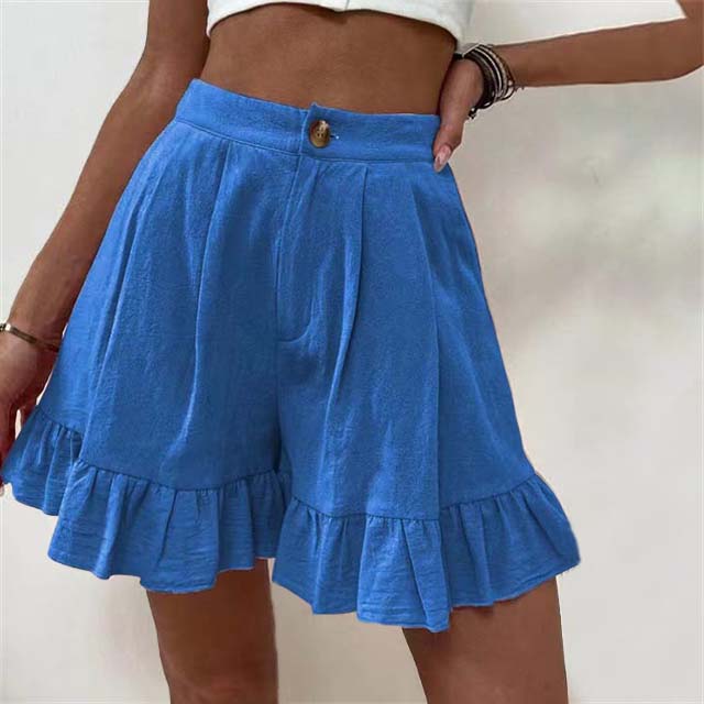 Pippa — High-Waist Ruffle Hem Shorts