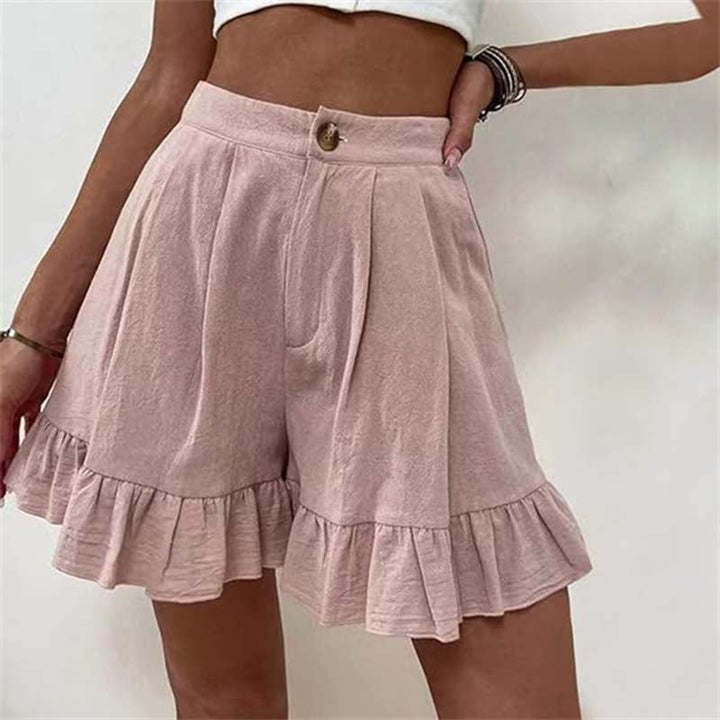 Pippa — High-Waist Ruffle Hem Shorts