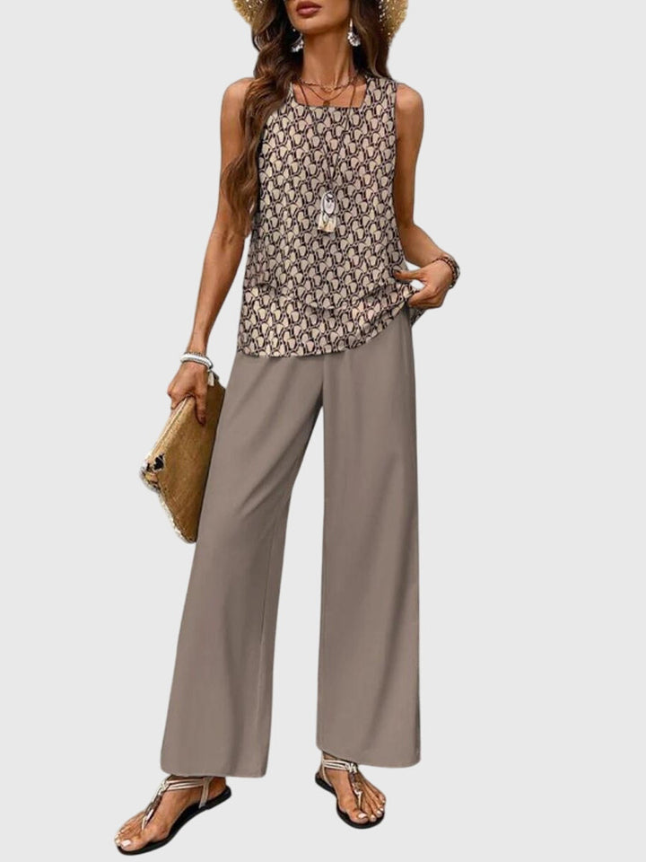 Allegra — Square-Neck Plant-Print Set