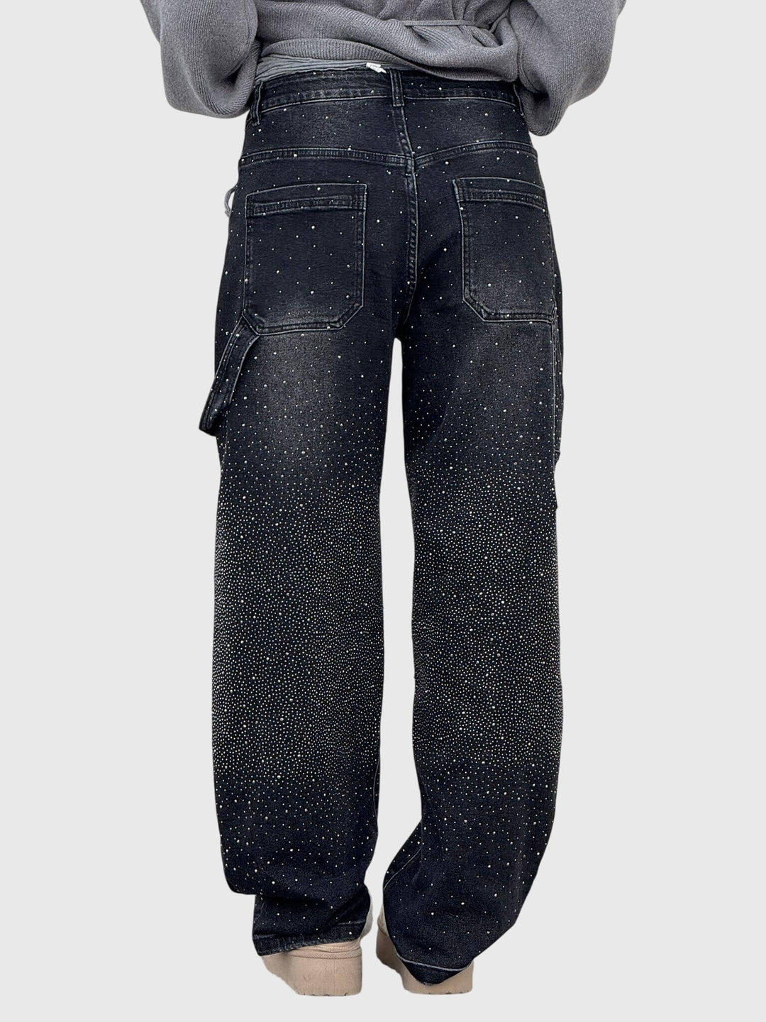Kimberly — Embellished Wide-Leg Jeans