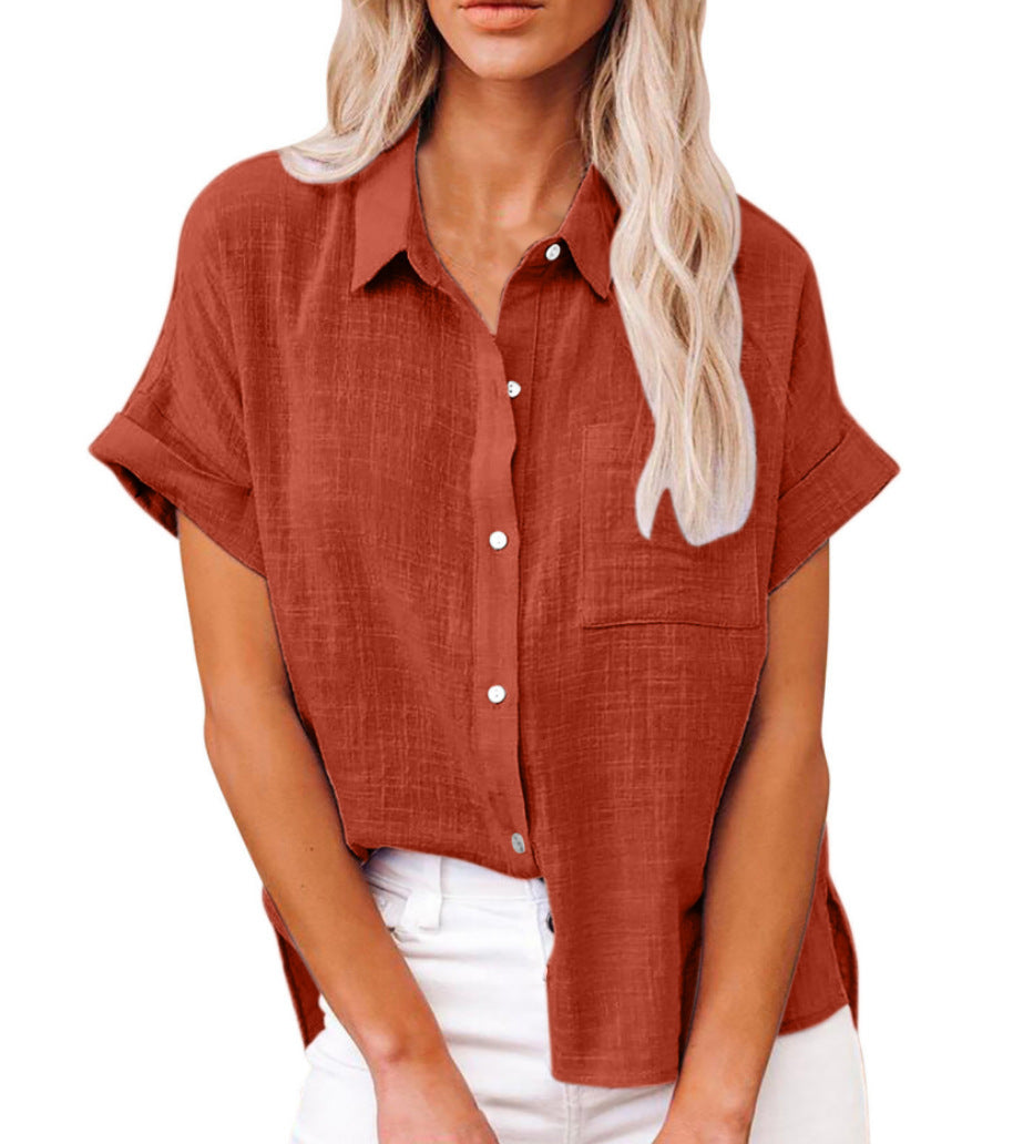 Mabel Rose — Short-Sleeve Button-Down Shirt