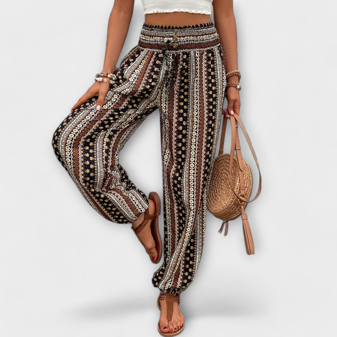 Saskia — Graphic Print Trousers