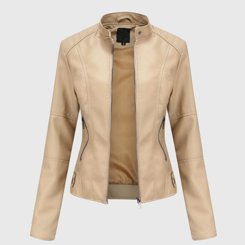 Marcella — Faux Leather Biker Jacket