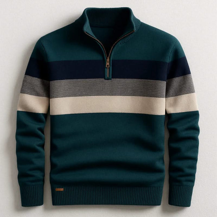 Wes — Striped Quarter-Zip Pullover