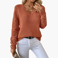 Berenice — Women's Crochet-Sleeve Relaxed Sweater