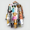 Henrietta Rose — Dog Print Button Blouse