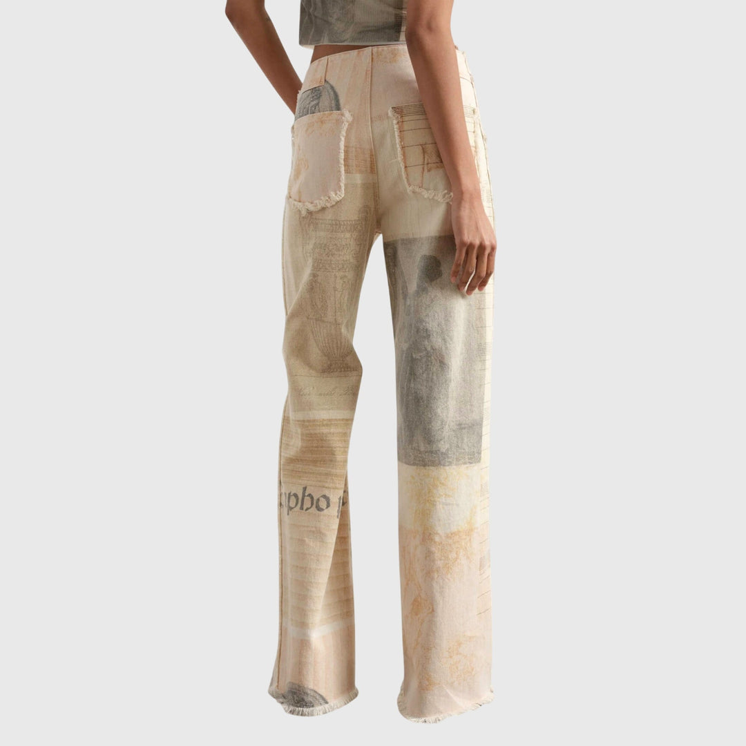 Alma — Wide-Leg Raw-Hem Jeans
