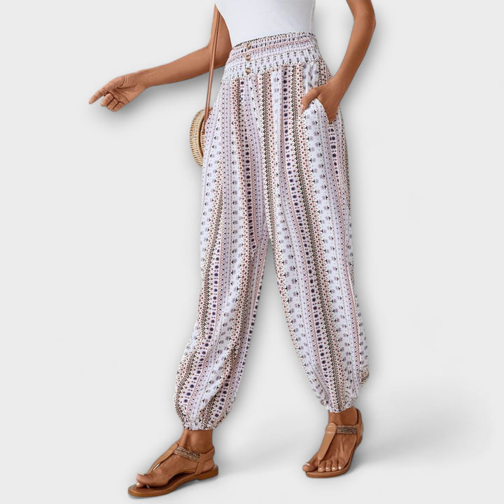 Saskia — Graphic Print Trousers