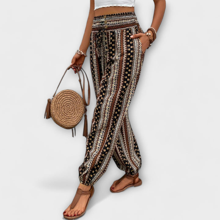 Saskia — Graphic Print Trousers