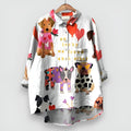Henrietta Rose — Dog Print Button Blouse