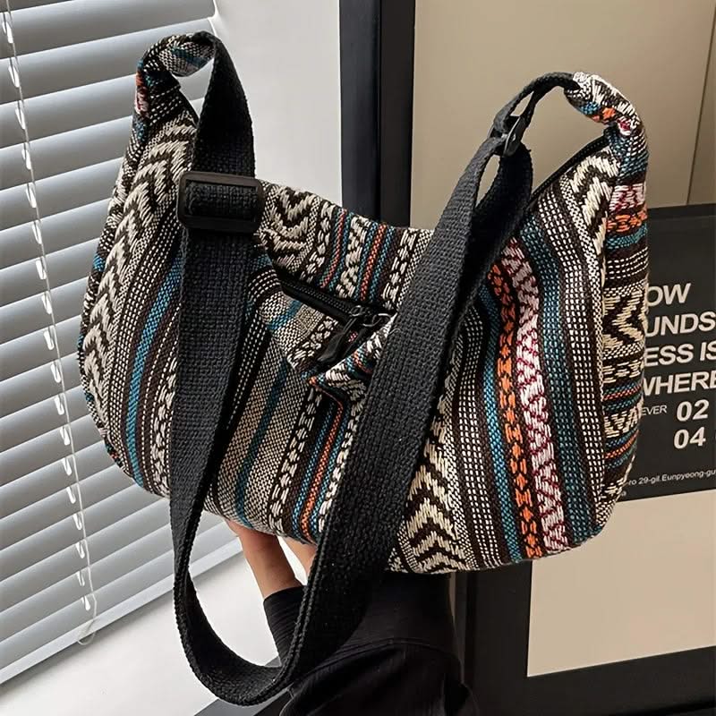Patterned Woven Crossbody