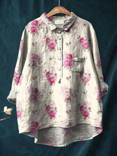 Marigold Rose — Button-Up Floral Blouse