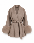 Clementine — Belted Faux-Fur Longline Coat