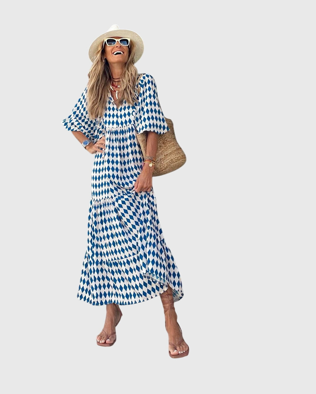 Selina — Boho-Print Maxi Dress