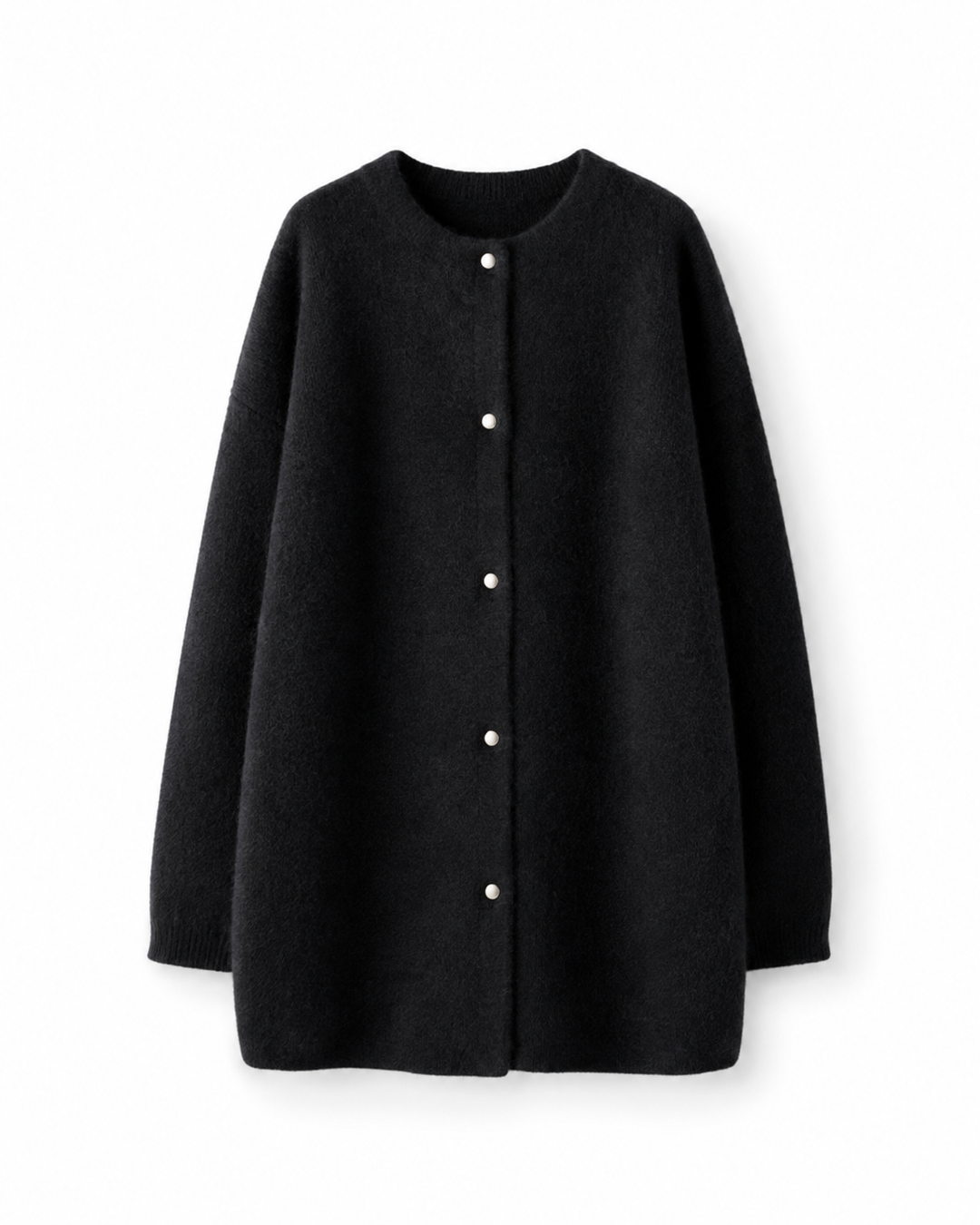 Aurelia — Draped Open-Front Wool Cardigan