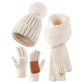 Marta Rose — Women's Knit Hat, Scarf and Gloves Set