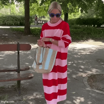 Karin — Contrast-Stripe Knit Dress