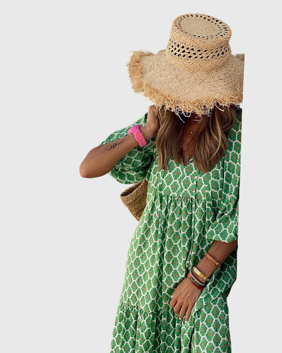 Selina — Boho-Print Maxi Dress