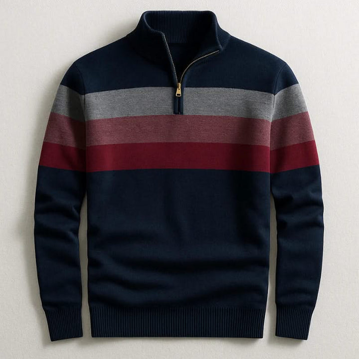 Wes — Striped Quarter-Zip Pullover