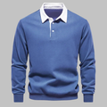 Grayson — Contrast-Collar Polo Sweater
