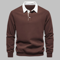 Grayson — Contrast-Collar Polo Sweater