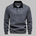 Grayson — Contrast-Collar Polo Sweater
