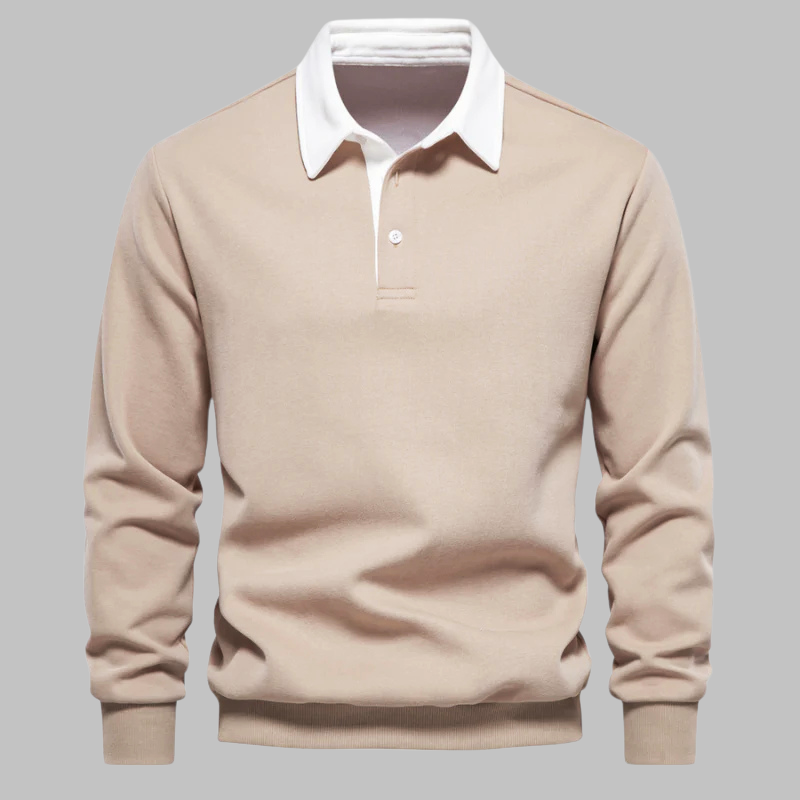 Grayson — Contrast-Collar Polo Sweater