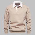 Grayson — Contrast-Collar Polo Sweater