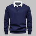 Grayson — Contrast-Collar Polo Sweater