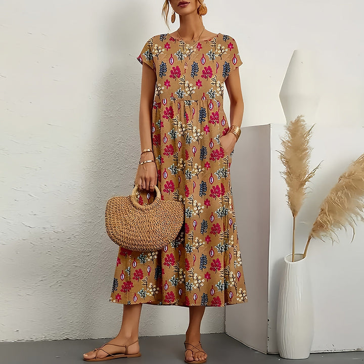 Cosette — Cotton-Linen Midi Dress