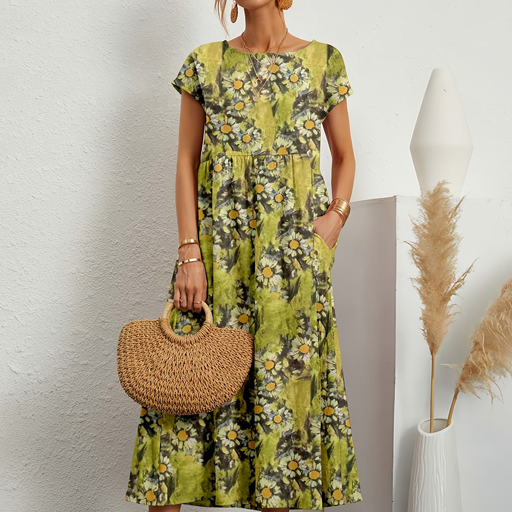 Cosette — Cotton-Linen Midi Dress