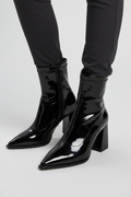 Thea Rose — Women's Patent-Effect Sock Booties
