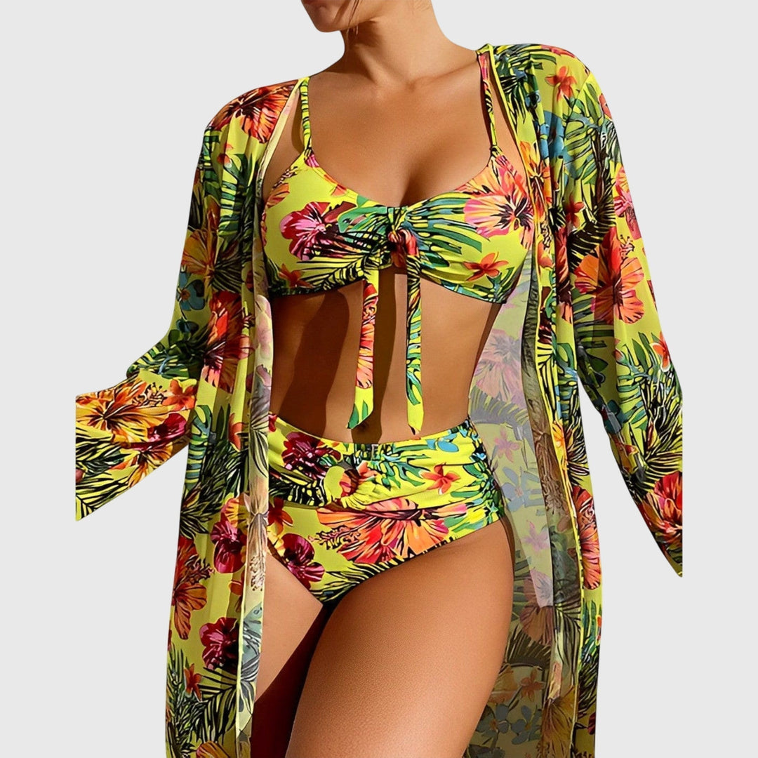 Ava — Tropical Bikini Set with Cover-Up